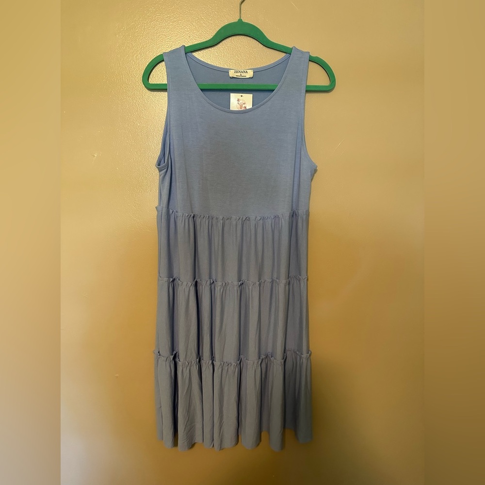 Zenana Outfitters Light Blue Sleeveless Dress
